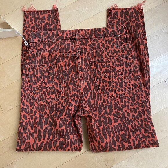 MOTHER BNWT Ankle Fray Jeans High Waist Animal - Picture 7 of 11